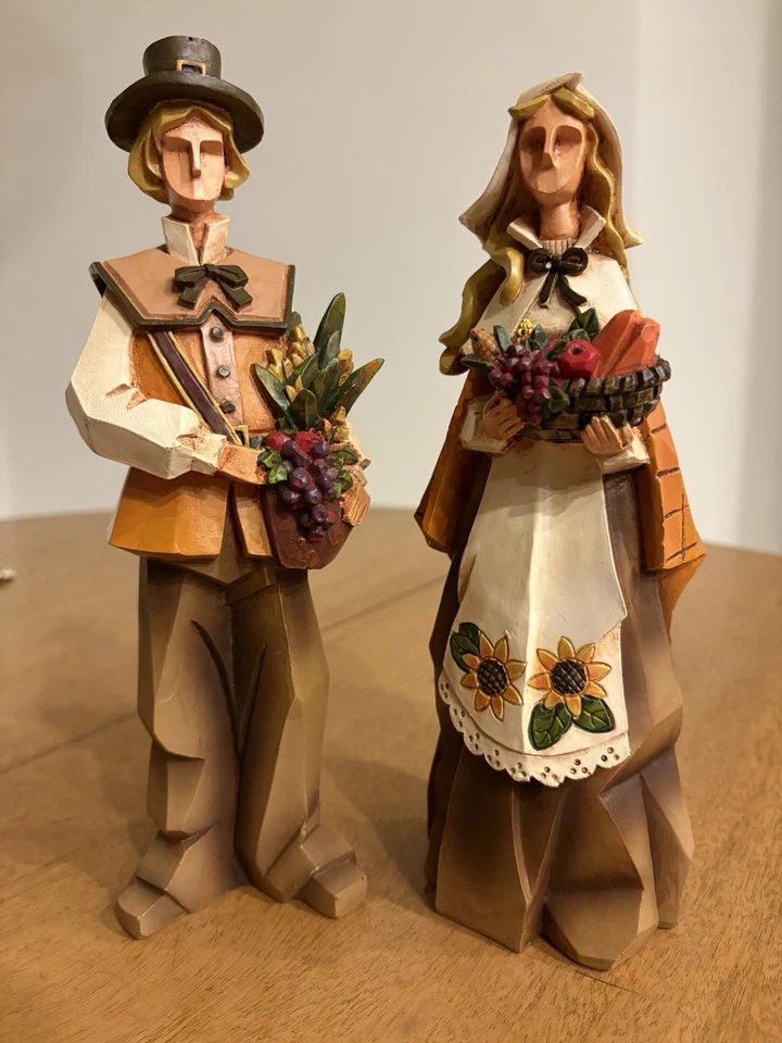 Pacific Rim Kubist THANKSGIVING Pilger Mann Frau Ernte Herbst Figuren Set 9"