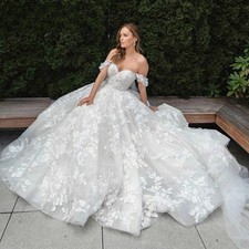 Princess Wedding Dresses For Woman Bride Off Shoulder Lace Ball Gown Appliques