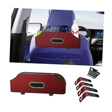 Car Seat Back Organizer with Cup Holder and Tissue Box, Headrest Hanging Red