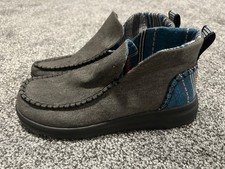 Hey Dude Denny Crafted 40209-060 Womens Black Round Toe Ankle Bootie Size 8