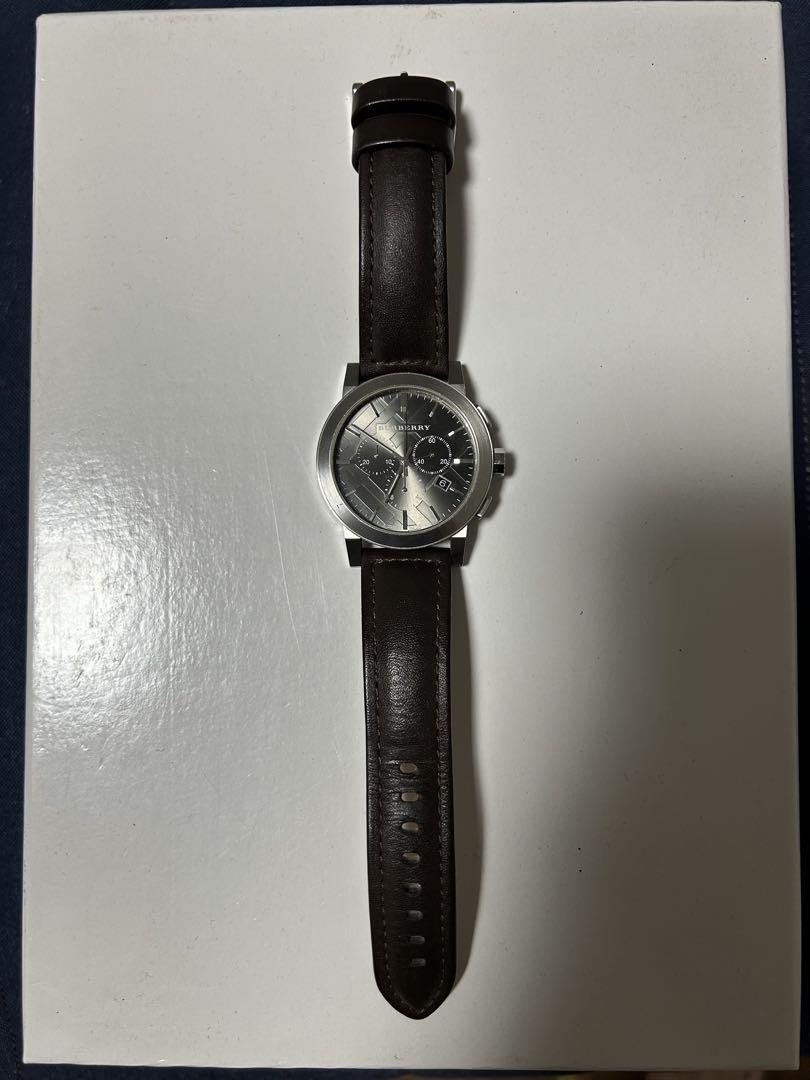 Burberry Chronograph Mens Watch with Leather Strap