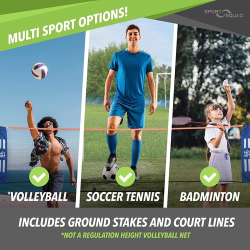 HIT MIT Set Rete da Badminton Portatile Regolabile - Perfetto per Gioco Multisport - Foto 5 di 11