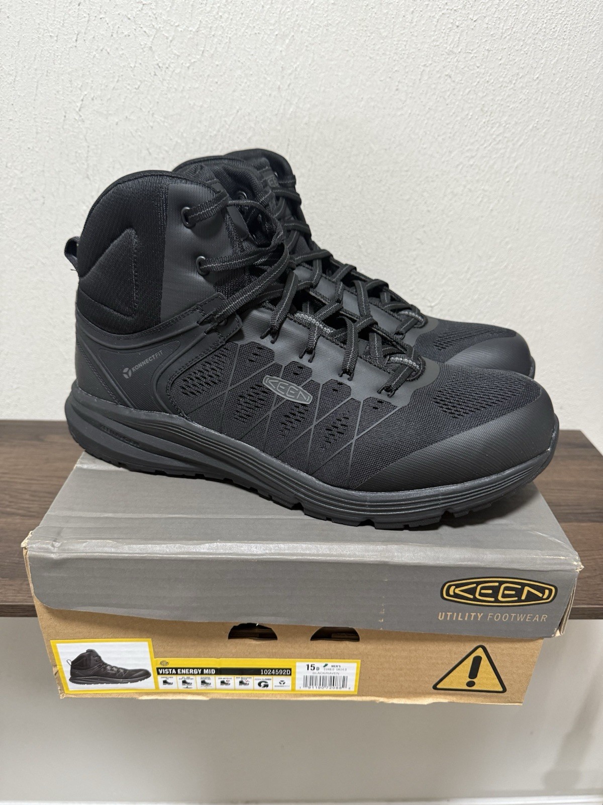 Stivali da lavoro Keen Utility da uomo Vista Energy in fibra di carbonio punta di sicurezza media taglia 15 D