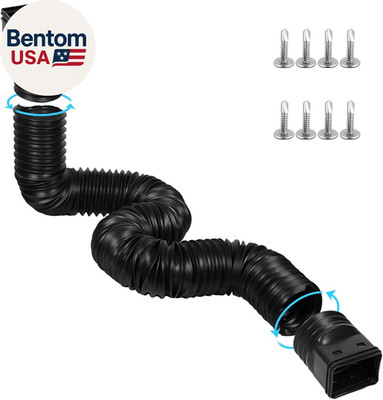 11.5Ft Long Gutter Downspout Extensions Flexible, 4'' Diameter Drain Downspout Ex