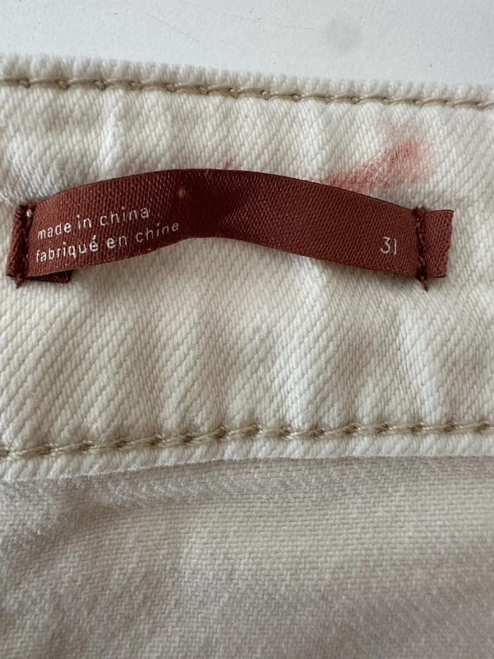 Pantalones Cortos de Jean Anthropologie Pilcro Para Mujer Talla 31 Beige Playa Vacaciones Verano Foto 3 de 4