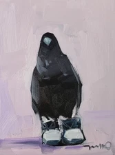 Black Crow Wearing Shoes Art PRINT 16x20 Painting by Modern Artist Jose Trujillo