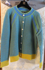 chanel cardigan cashmere sweater women /iconic pearl buttons/ green,blue,yellow