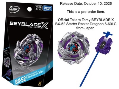 Takara Tomy Beyblade X BX-52 Starter Rastar Dragoon 6-60LC 2026