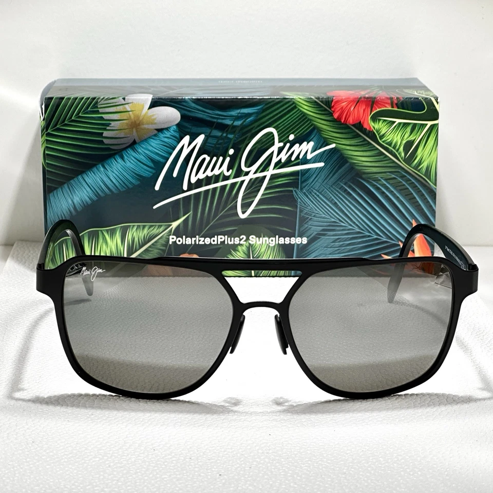 LENTE MAUI JIM 2ND REEF MJ607-02 PRETO FOSCO/CINZA NEUTRO 59-17-140 - Imagem 3 de 4