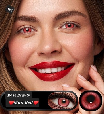 Mad Red   Rote Kontaktlinsen   Anime Cosplay Halloween Horror Party