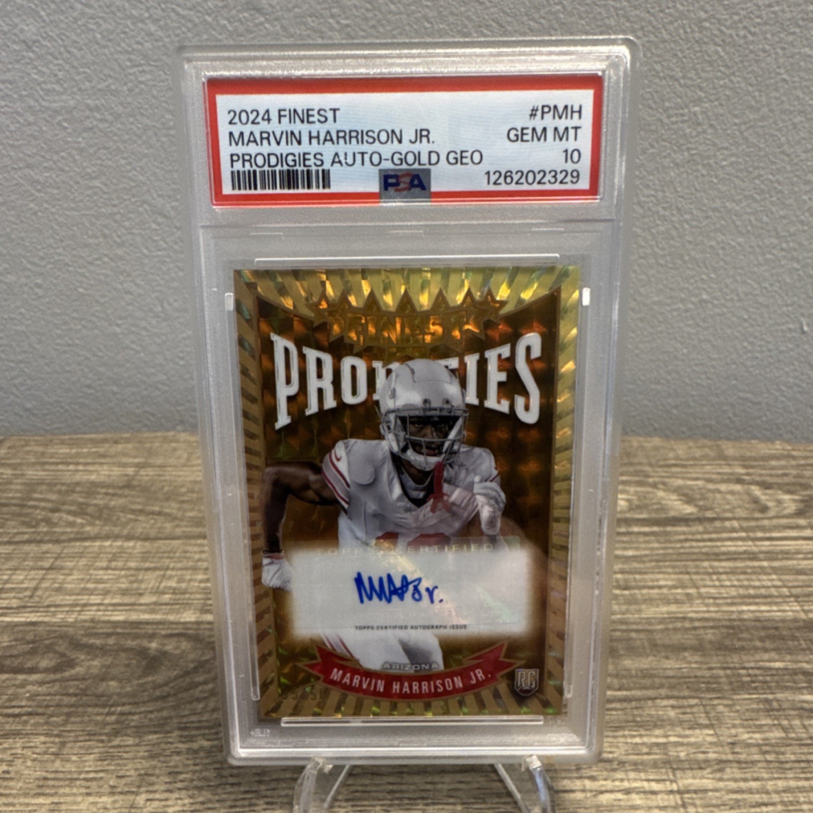 Marvin Harrison Jr. Topps Finest Prodigies Autographs #PMH Gold Geometric