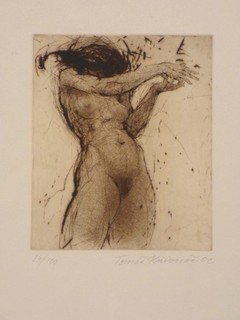 zü6/11 Tomáš Hřivnáč etching 2002 female nude ex. 84/100