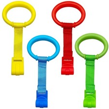 4 Pcs Baby Playpen Pull up Rings- Baby Crib Pull up Rings- Baby Walking Exerc...