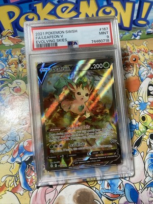 Leafeon V 167/203 Alt Art Evolving Skies Pokemon Card PSA 9 Mint