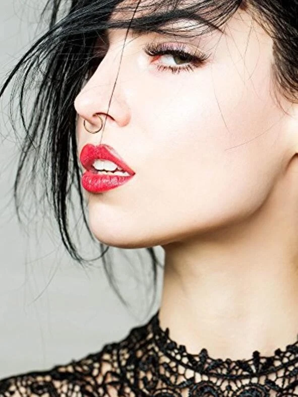 Clip-On Spring Action No Perforante Falso Tabique Labio Cartílago Nariz Tragus Anillo Foto 4 de 4