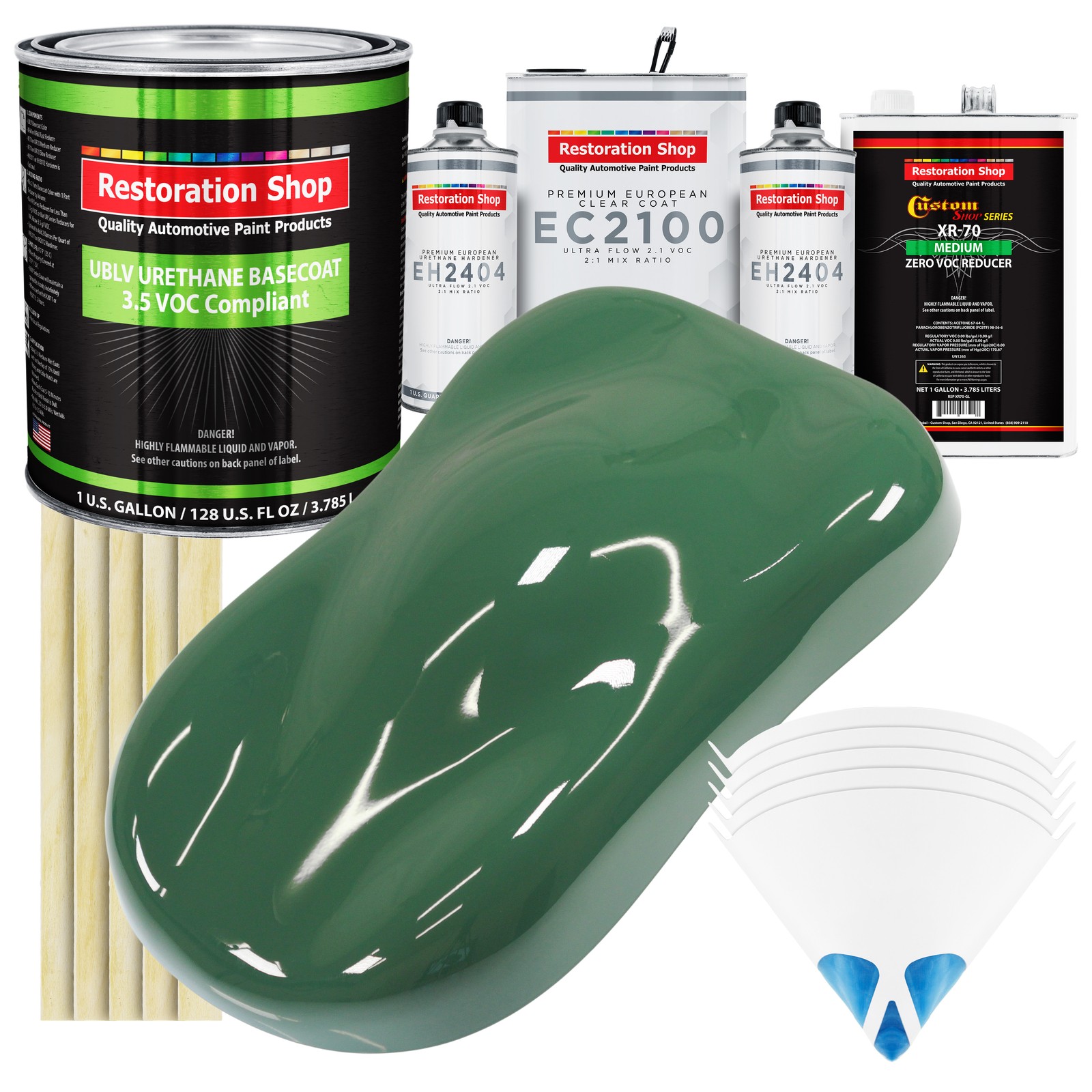 Low VOC Urethane Basecoat Paint Gallon Kit with European Clear Coat