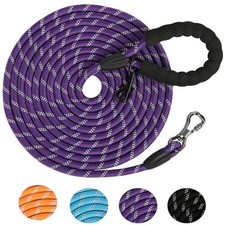 Long Leash for Dog Training 16FT/30FT/50FT/100FT, 16FT 3/8 inch Purple