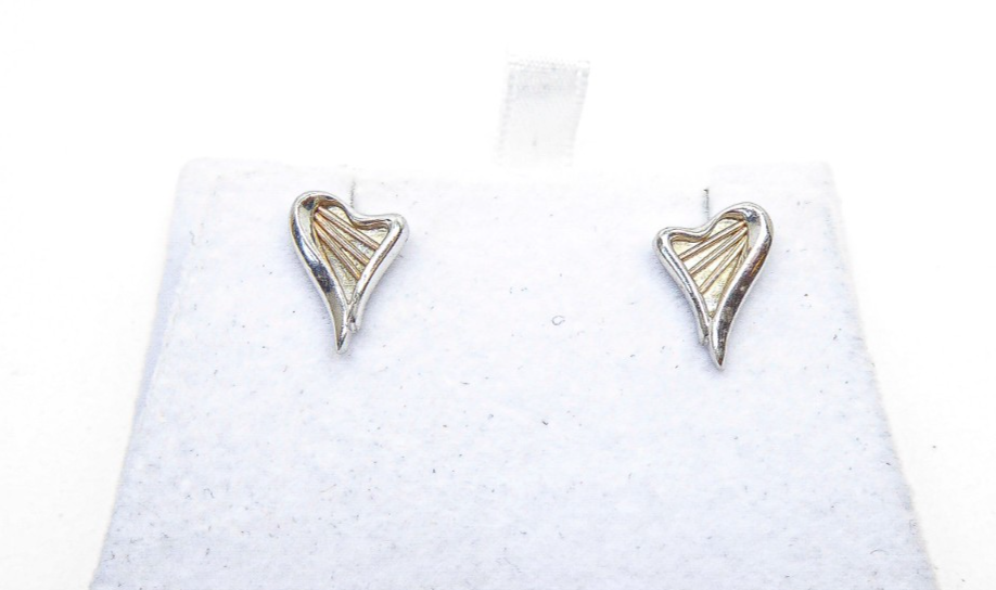 Clogau Gold Sterling Silver 9ct Rose Gold Heartstrings Stud