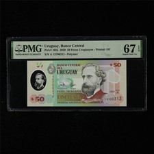2020 Uruguay Banco Central 50 Pesos Uruguayos Pick#102a PMG 67 EPQ UNC