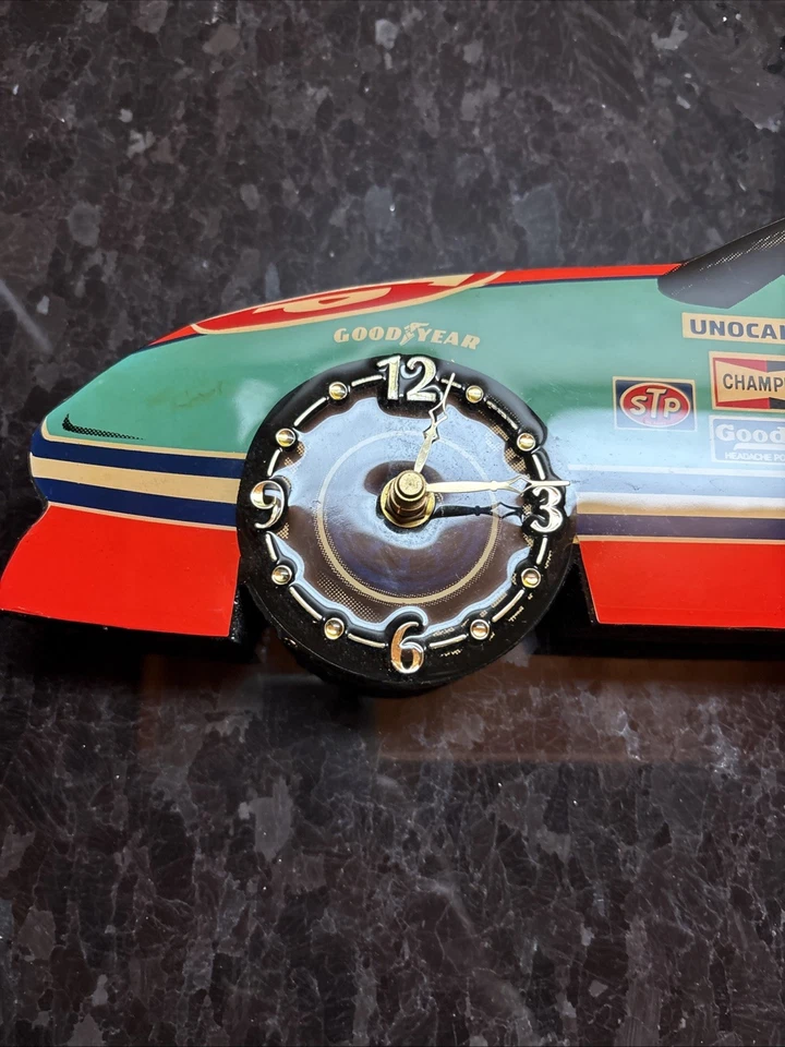 "Reloj de coche vintage Richard Petty madera bellamente laminada 20"" X 6"" X 1,5""" Foto 3 de 4