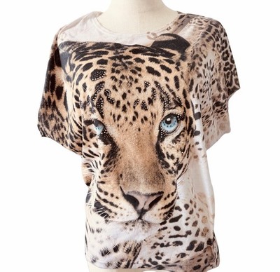 RAINFOREST Soft Neutral Leopard-Print Top $34 Retail Small