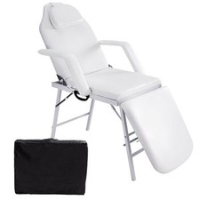 73" Portable Tattoo Parlor Spa Salon Facial Bed Beauty Massage Table Chair White