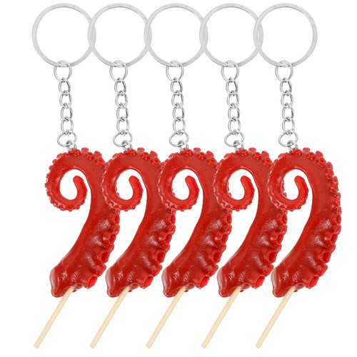 5 Pcs Miss Key Chain Hanging Ornament Food Model Decor Bag Ornaments Decoration