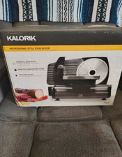 Kalorik AS 40763 BK 180W Electric Food Slicer 7.5in Blade, Black/Silver