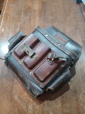Vintage Craftsman Genuine Leather Tool Belt with Many Pouches and Holders