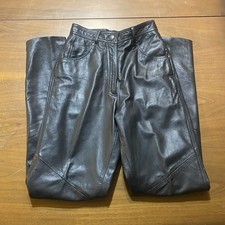 VGT Wilson Leather Women  s SZ 6 Leather Pants High Rise Tapered Leg Lined Black