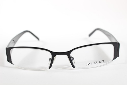 Jai Kudo Eyeglasses J 469 M01 Women Black Semi-Rimless Metal Glasses Frames - Picture 2 of 4