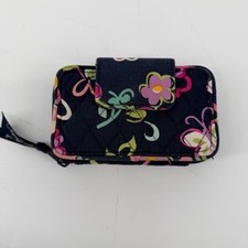 Vera Bradley Quilted Floral Butterfly Zip Around Wristlet Wallet