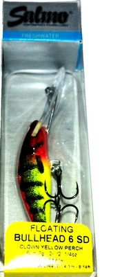 Salmo Floating Bullhead 6 SD Crankbait (Clown Yellow Perch)