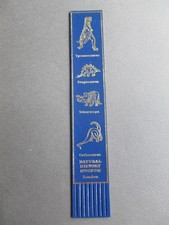 Leder LESEZEICHEN Natural History Museum London Dinosaurier Typen BLAU unbenutzt