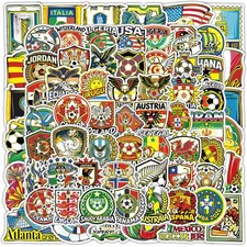 100 Pcs World Cup Football Stickers Soccer Sports Sticker Set Vinyl Waterproo...