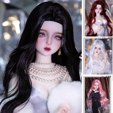 1/4 1/3 Soft Wave Curly Wig Long Doll Hair Centre Parting For Uncle BJD Doll