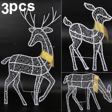 3PCS Christmas LED Lighted Reindeer Family Deer Set Indoor Outdoor Lawn Decor