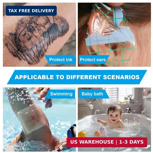 Emalla 9 Rolls Second Skin Tattoo Cover Waterproof Tattoo Aftercare Bandage image 6