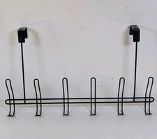 Over the Door Black Metal 6 Hooks Hanger 