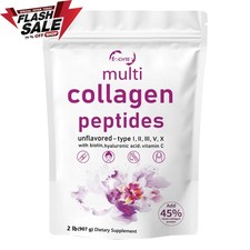 2 lbs Protein Powder Multi Collagen Peptides Powder-Hydrolyzed Protein Peptides
