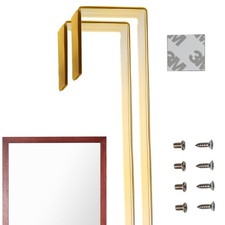 XL Heavy Duty 20 WHITE Over-The-Door Mirror Hanger Set Extra Wide with Any-Ba...