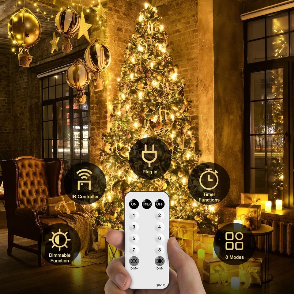 600 LED Christmas String Lights 168FT Waterproof Outdoor Holiday Decor ...