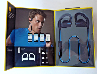 NEW Jabra Sport Pace Wireless In Ear Headphones Black/Blue 100-97700002-02