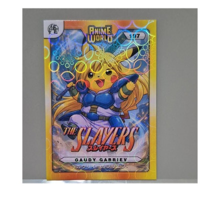 SFE Pokémon Anime World Hologram Card #107 Gaudy Gabriev Pikachu