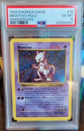 Mewtwo 010/102 Base Set (Shadowless) Holo Psa 6