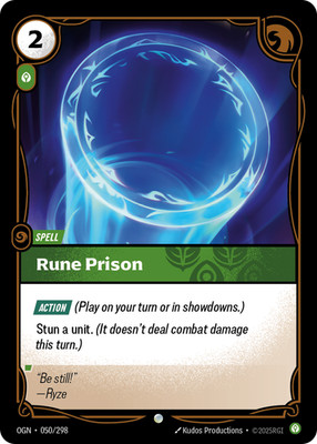 3 Karten Spielset - 3 x 050/298 Rune Prison Riftbound Origins League of Legends