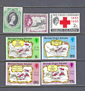 British Virgin Islands 1977 #114-115, 141, 320-323 MNH Assortment