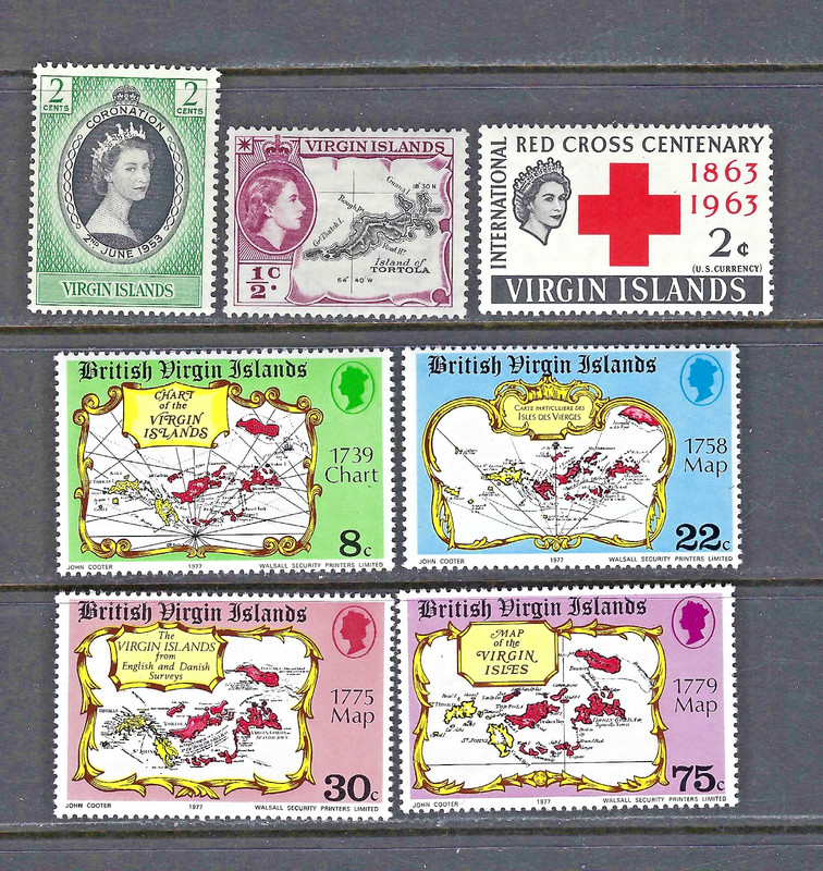 British Virgin Islands 1977 #114-115, 141, 320-323 MNH Assortment