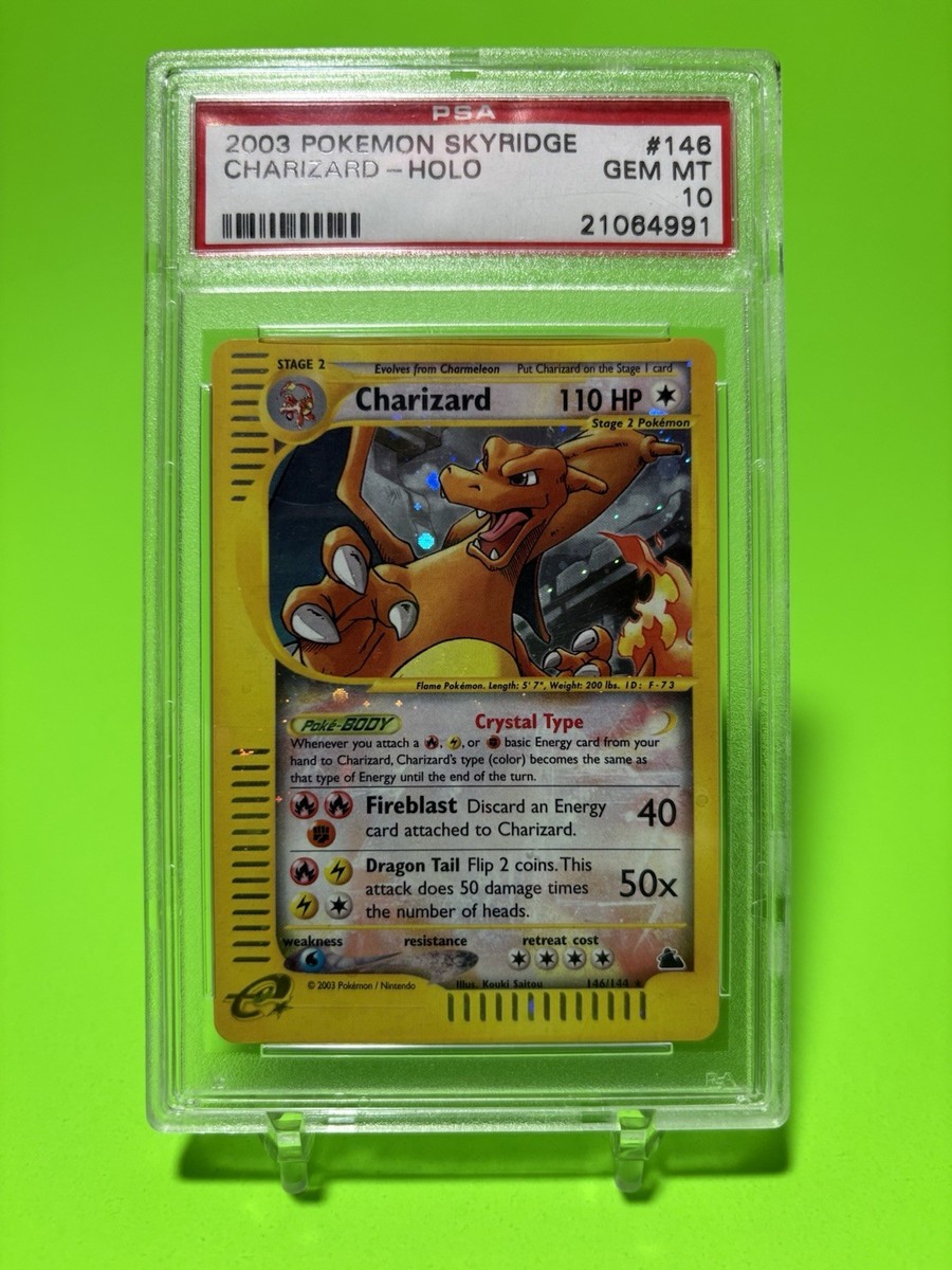 PSA 10 Complete Crystal Set Skyridge Aquapolis Lugia Charizard