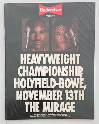 BOXING PROGRAM EVANDER HOLYFIELD vs RIDDICK BOWE   HEAVYWEIGHT CHAMPIONSHIP 1992
